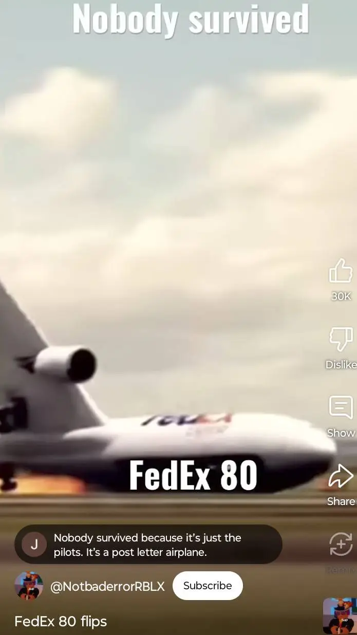 ai character:  FedEx 80 crash Dw background