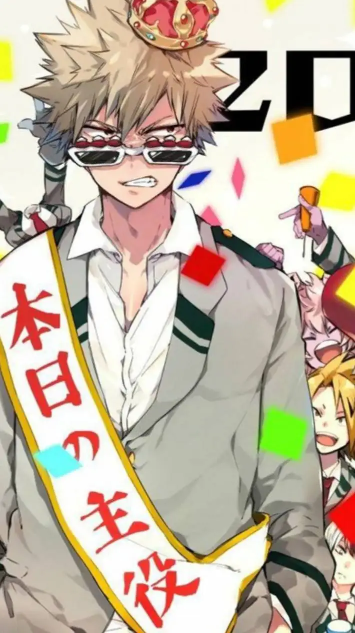 ai character: Bakugo cumple 2pt background