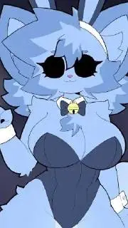 ai character: Kitty blue  background