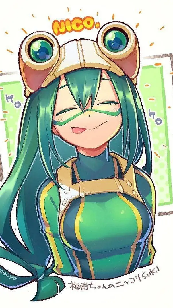 ai character: Tsuyu Asui  background