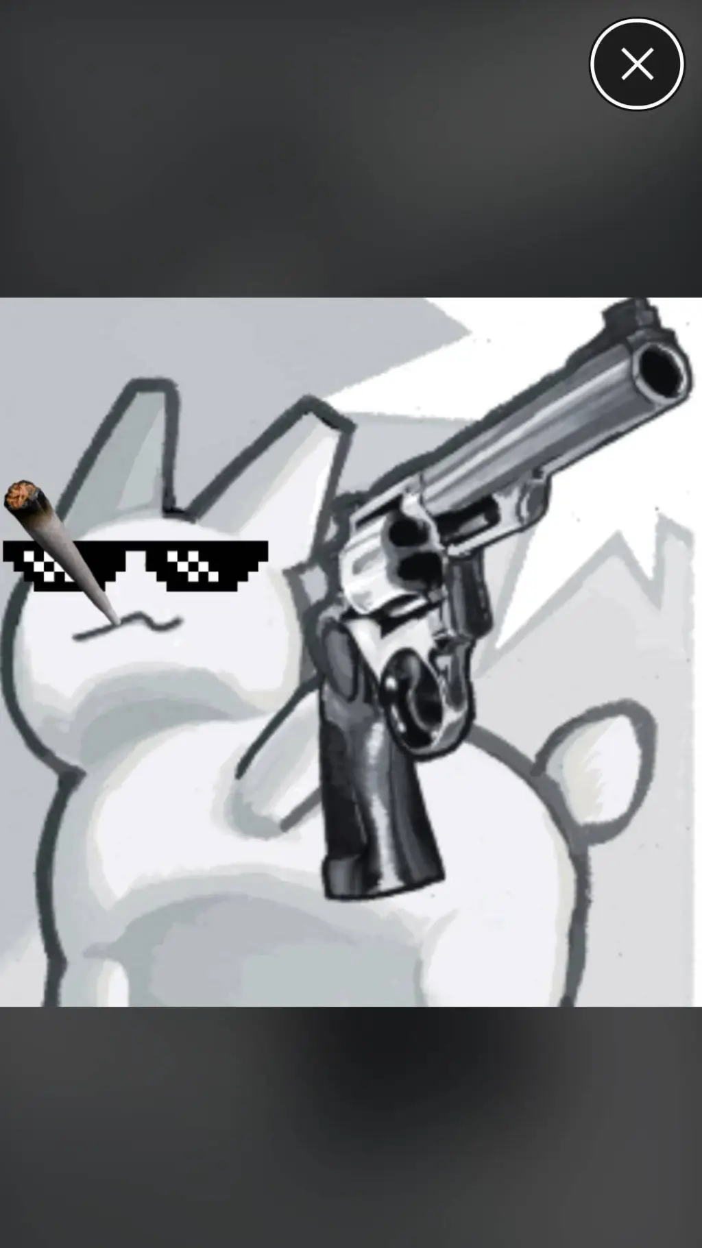 ai character: gubby with a gun background