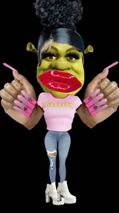 ai character: BADDIE SHREK background