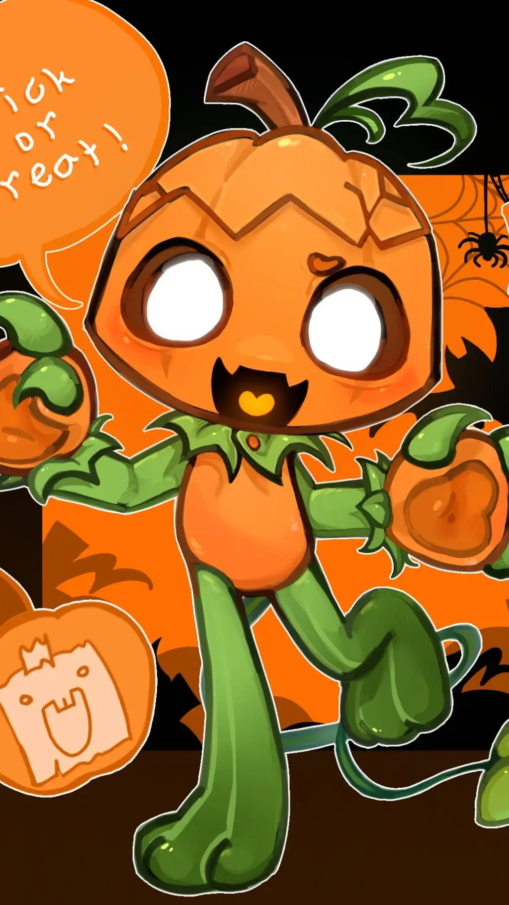 ai character: 🧡🎃 Gourdy!🎃🧡 background