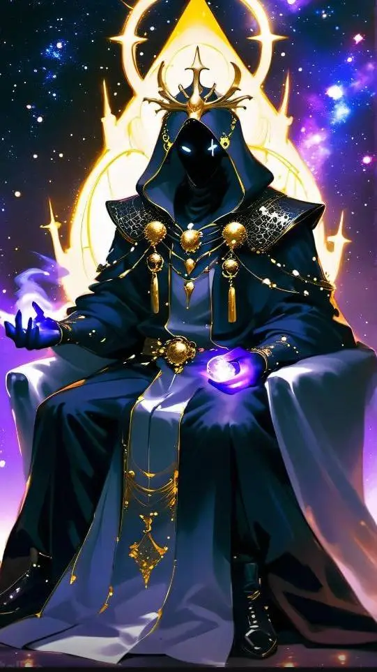 ai character: galaxy king/god background