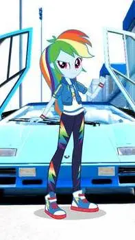 ai character: Lamborghin Raibow background