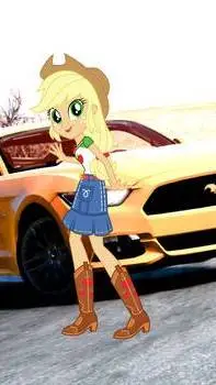 ai character: Mustang applejack background