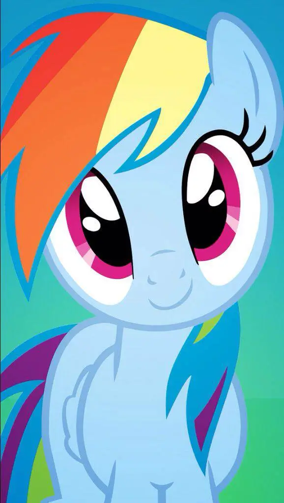 ai character: Rainbow Dash  background