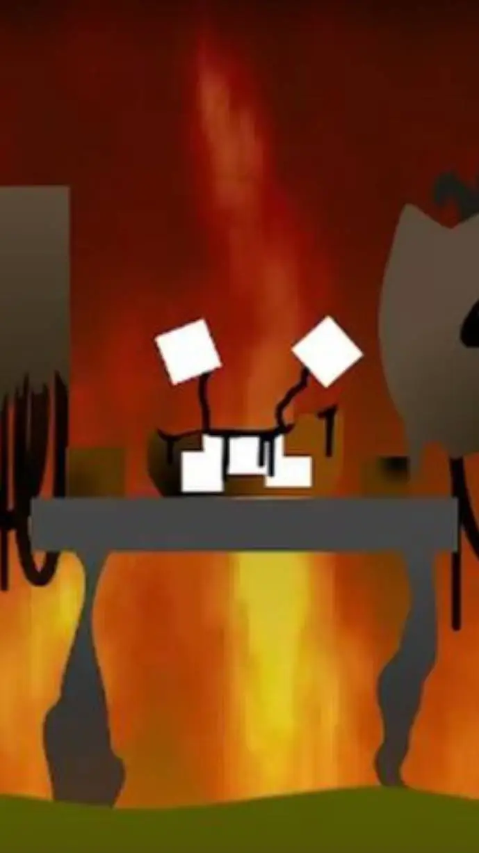 ai character: boxon but ablaze background