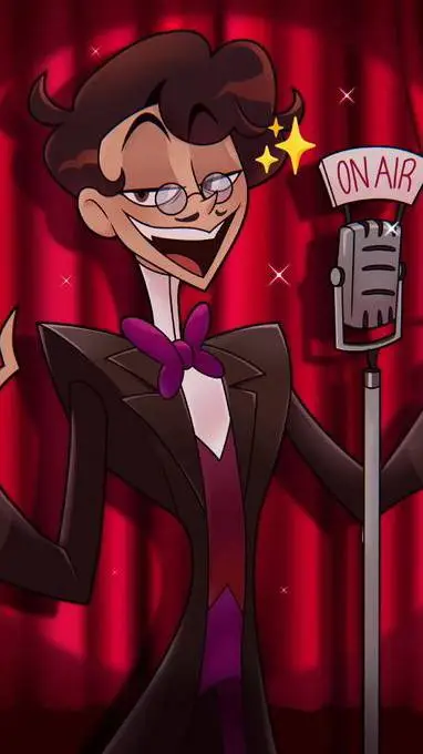 ai character: Alastor📻❤️‍🔥❤️ background