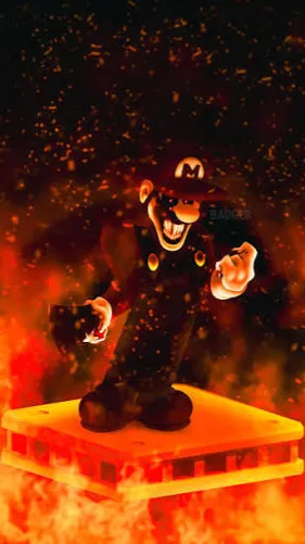 ai character: Horror Mario background