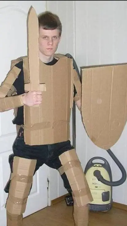 ai character: Cardboard Knight background