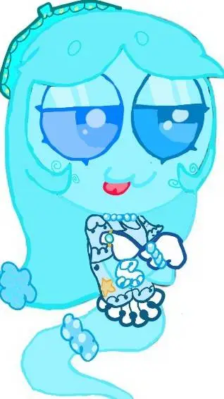 ai character: 👻🩵 Connie 🩵👻 background