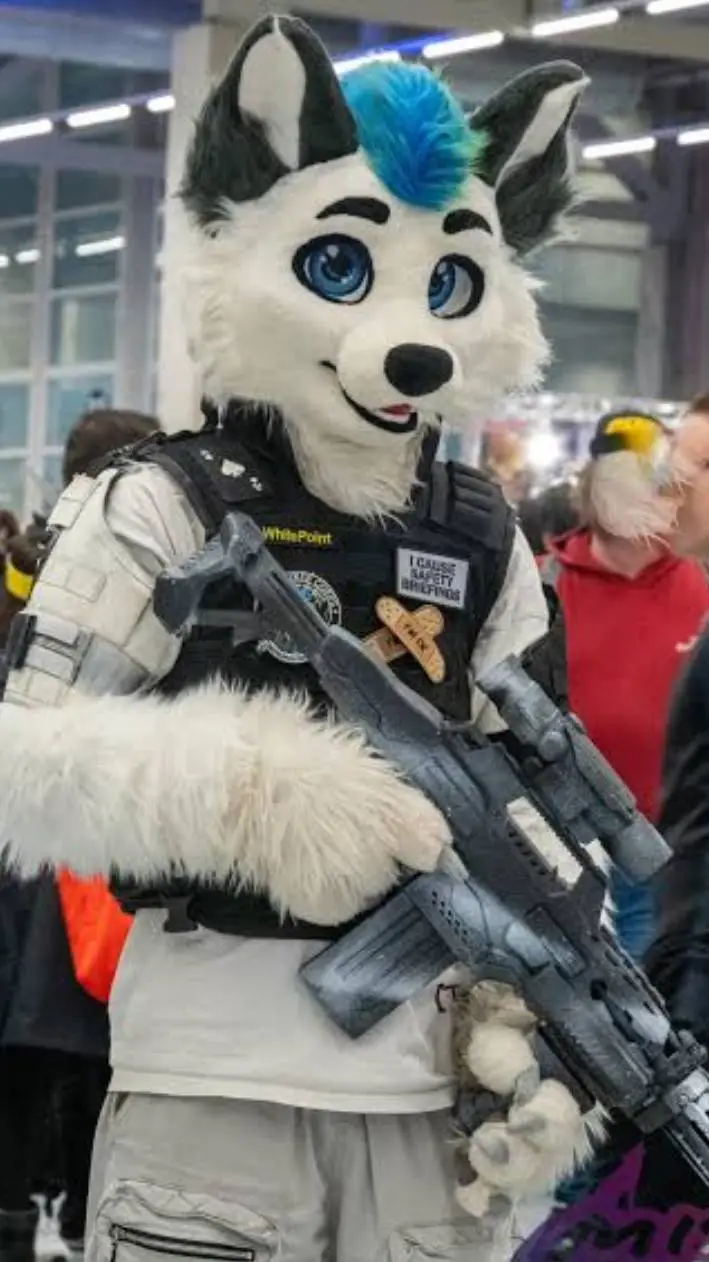 ai character: Armed Furry background