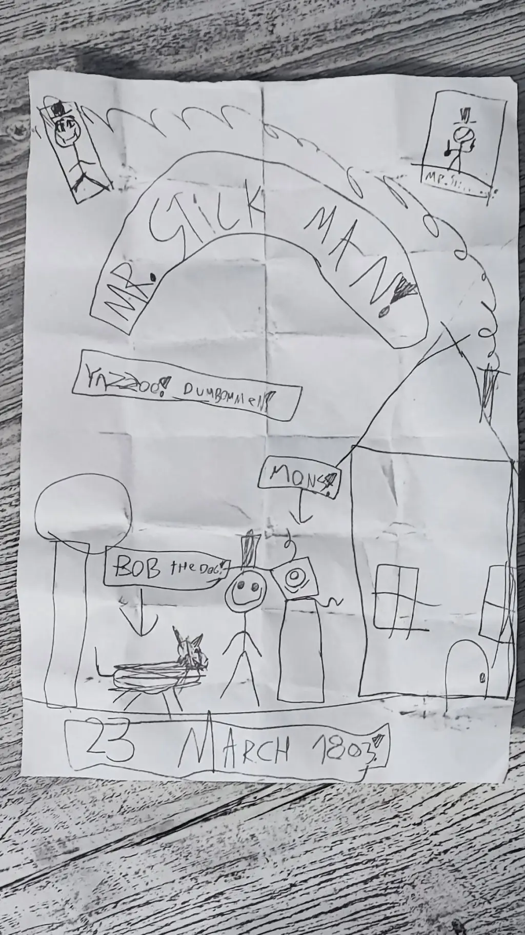 ai character: MR. STICK MAN! background