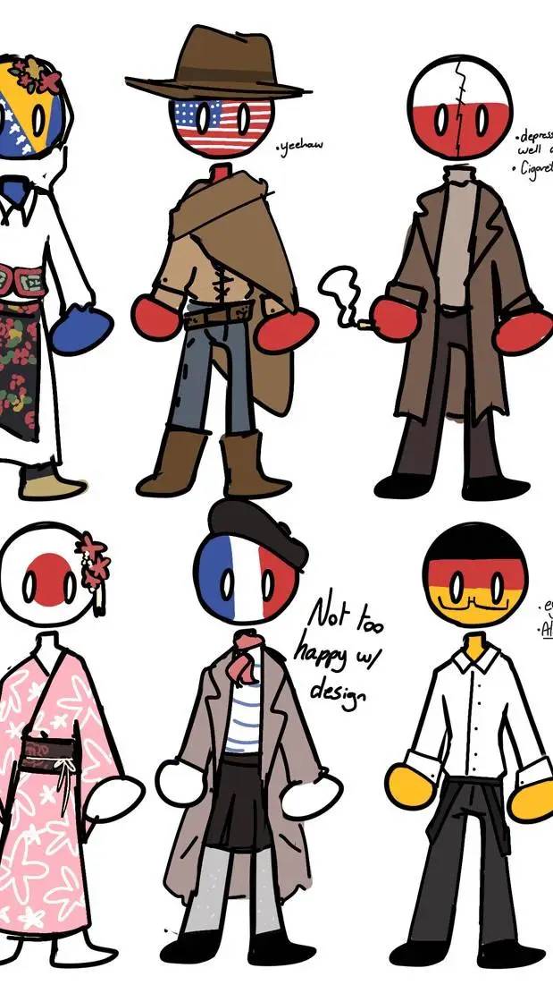 ai character: Countryhuman fear  background