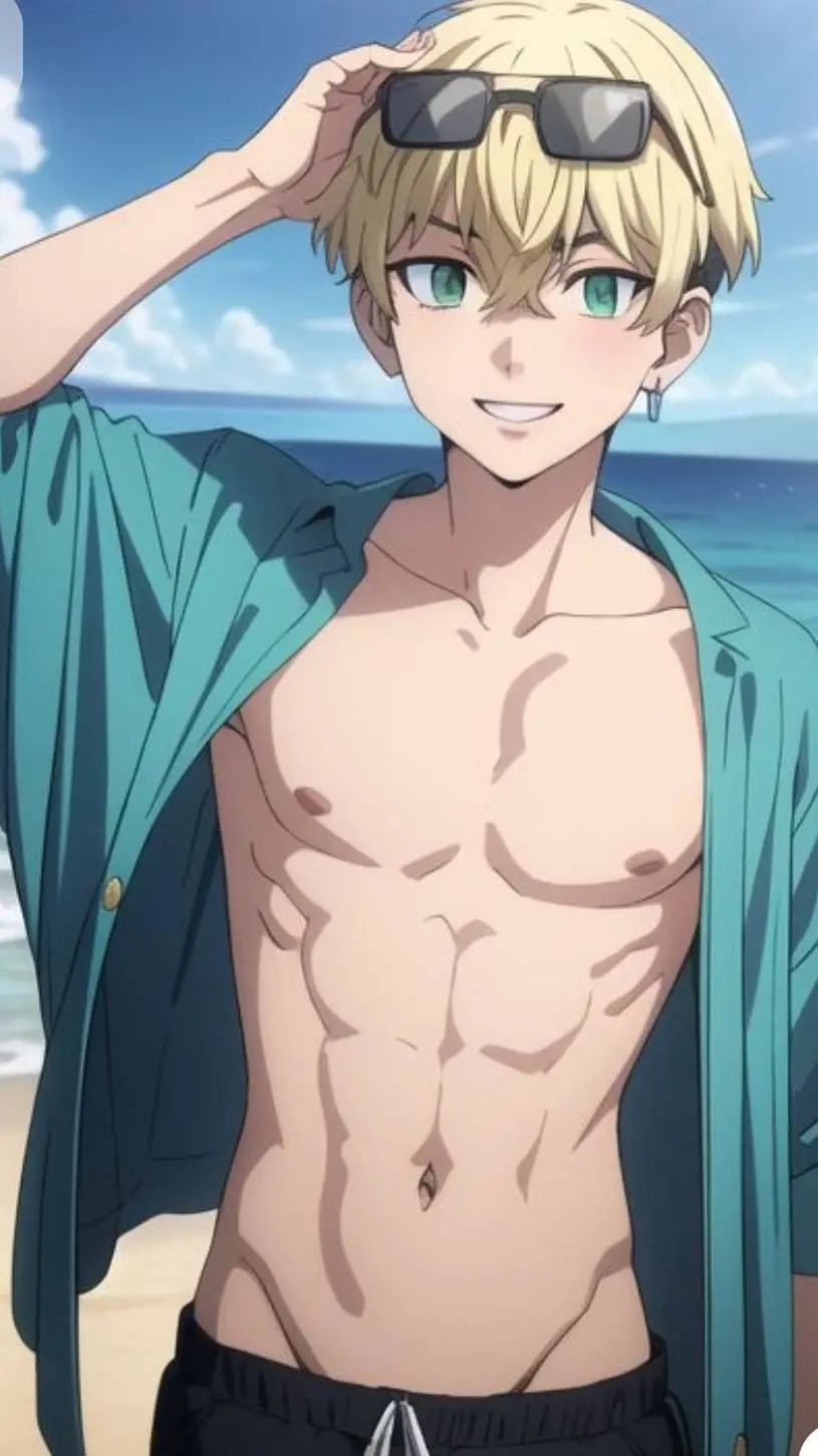 ai character: chifuya a la plage background