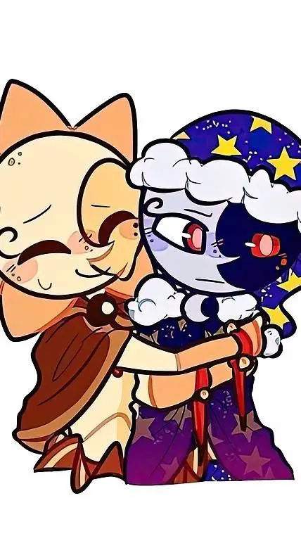 ai character: sun+moon die...? background
