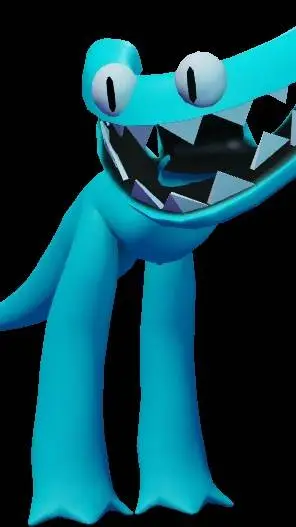 ai character: cyan background