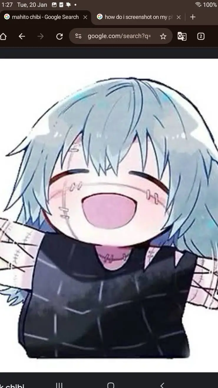 ai character: Mahito chibi background