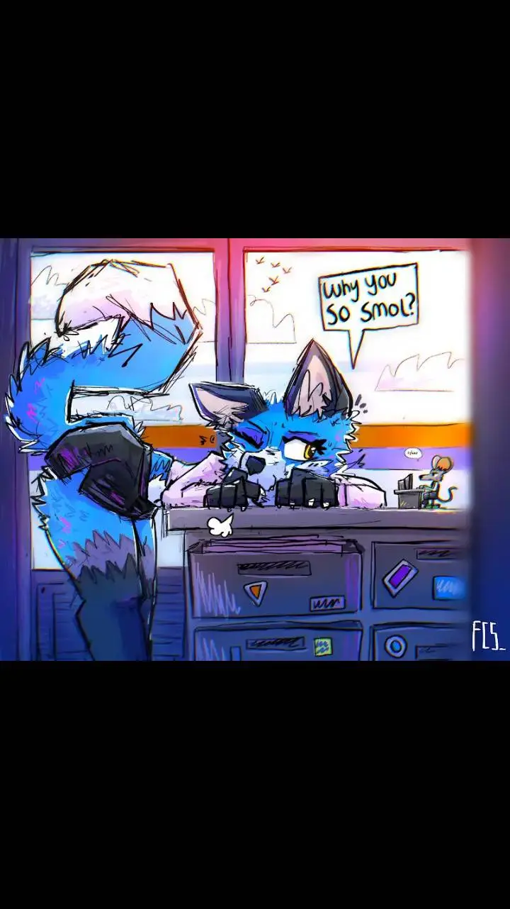 ai character: fox blue background