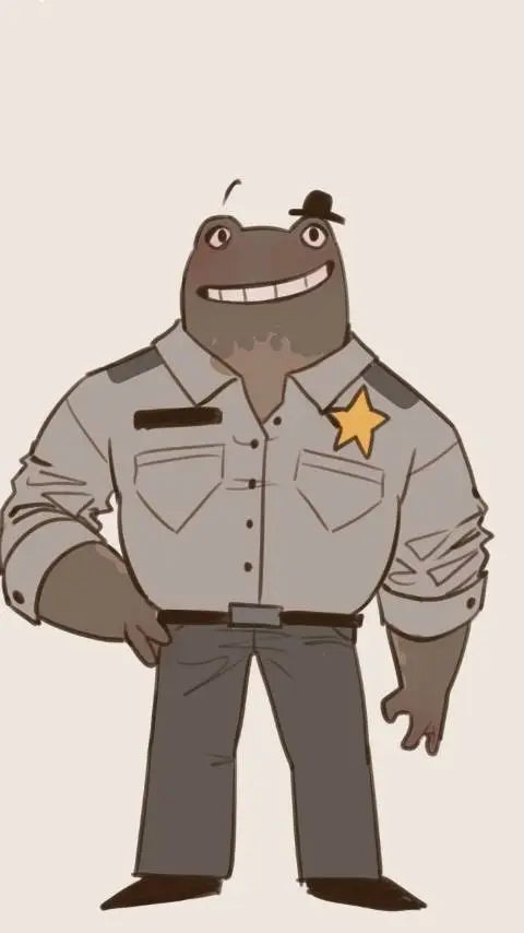 ai character: sheriff toadster  background