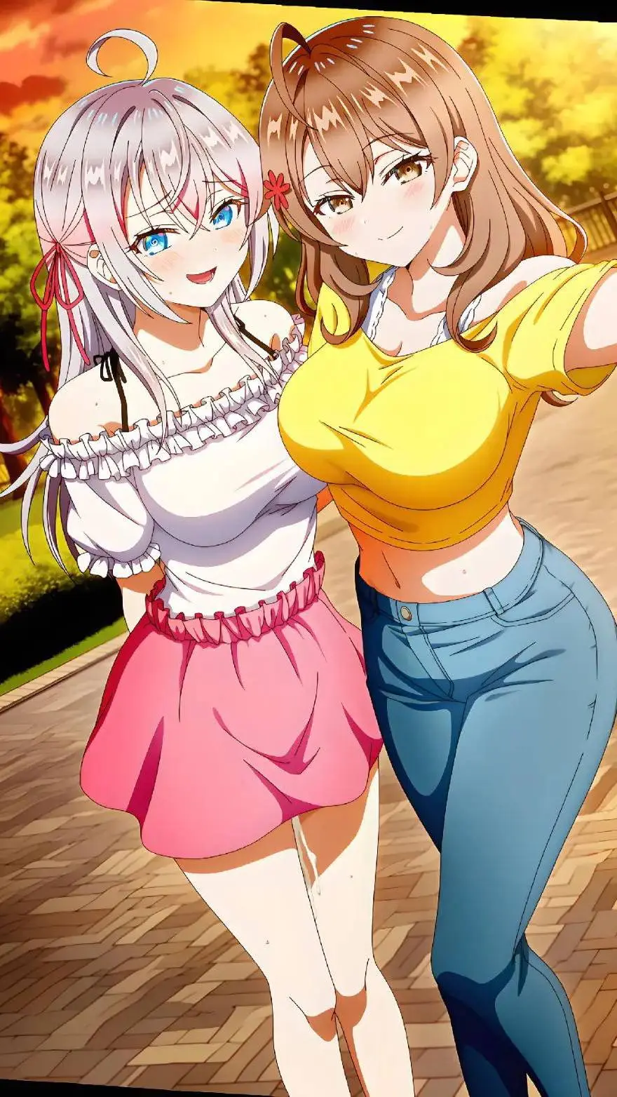 ai character: Alya y Masha  background