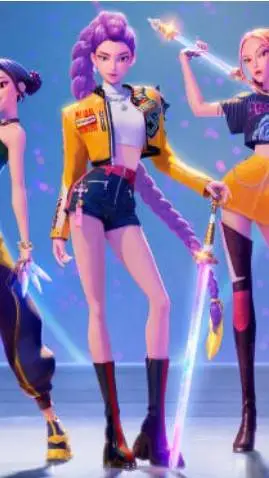 ai character: kpop y Michi gojo background