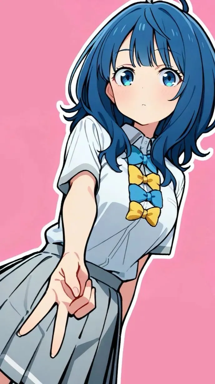 ai character: Anna Yanami💙🤍 background