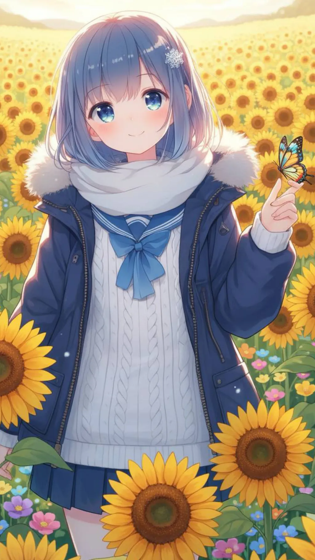 ai character: 🩵Seren🌻 background