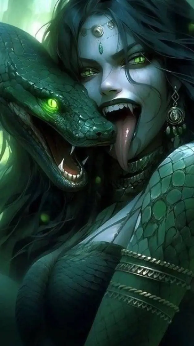 ai character: Snakewoman background