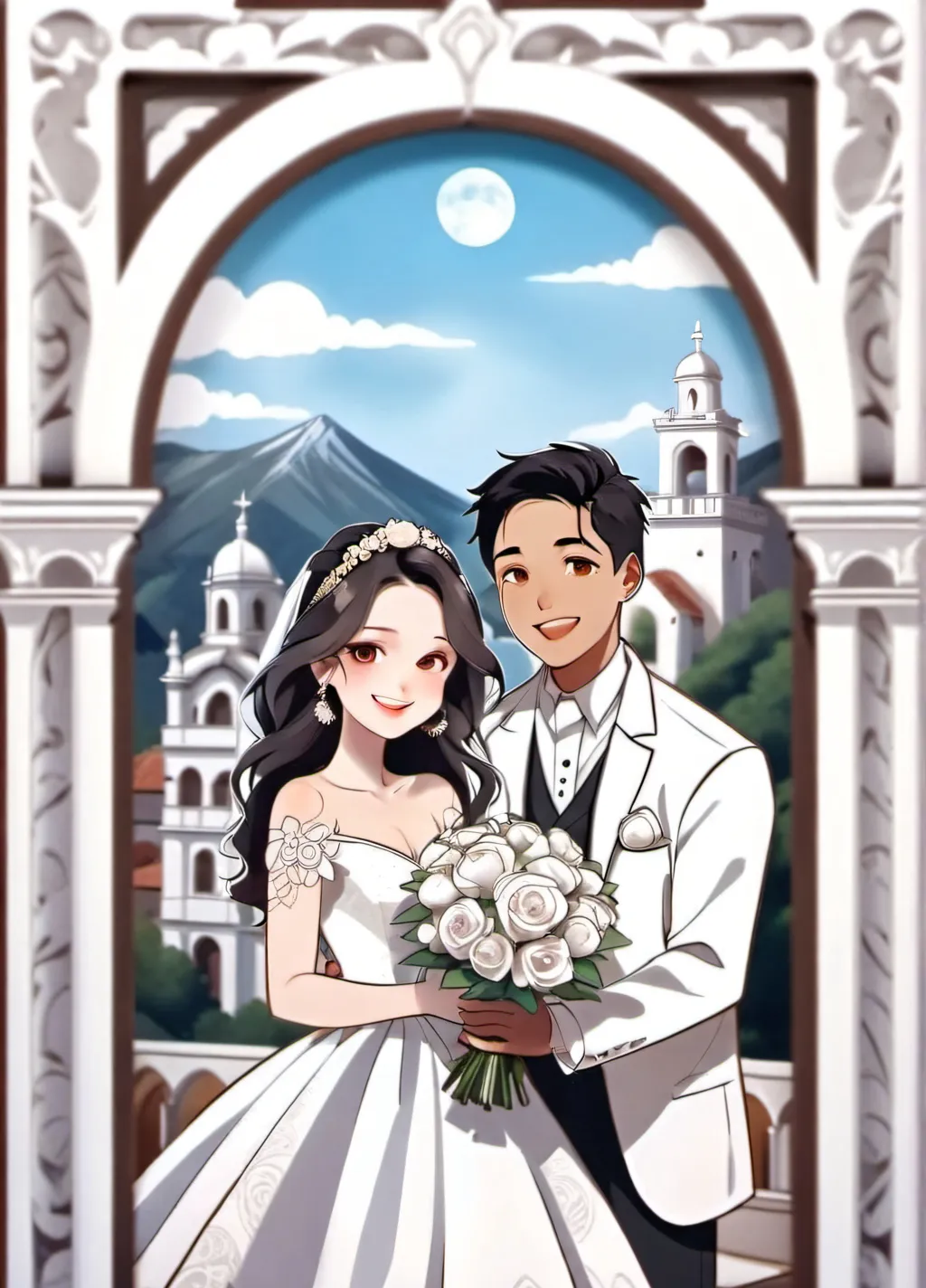 chat with ai character: (Wedding day)