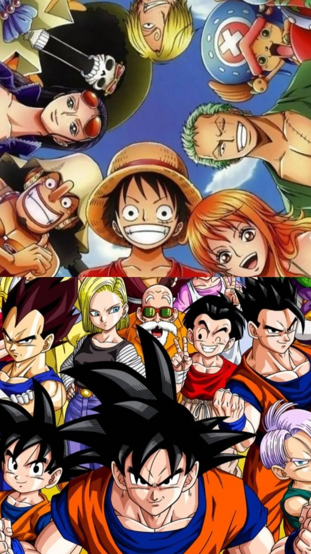 ai character: ONE PIECE X DBZ background