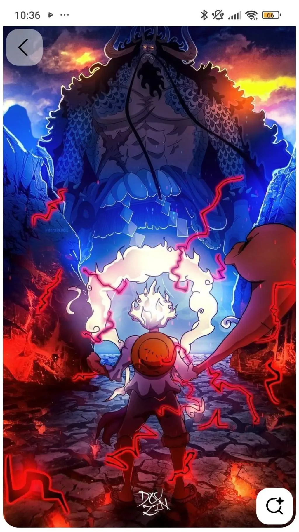 ai character: 🍖Luffy vs kaído 🐉 background