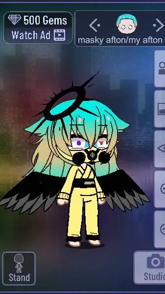 ai character: mha X my afton oc  background