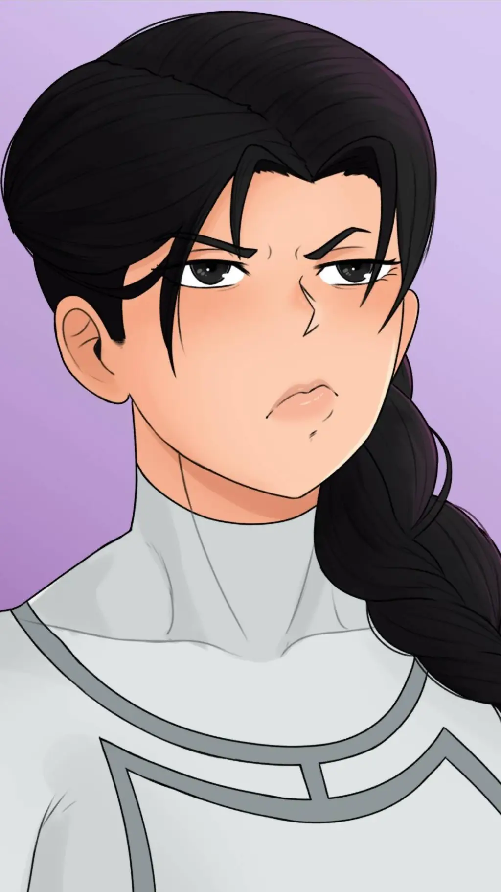 ai character: Mustachible Fem background