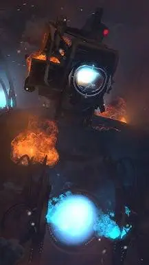 ai character: titan cameraman  background