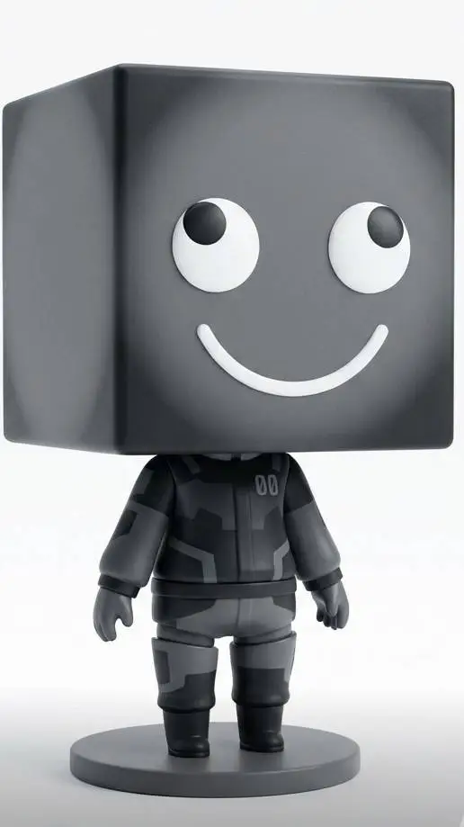ai character: Mr. blockhead  background