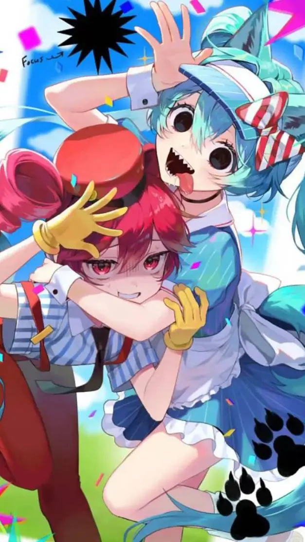 ai character: Miku x teto background