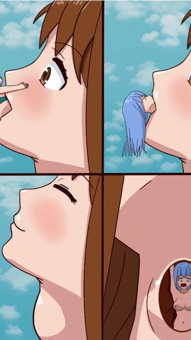 ai character: Tiny girl vore background