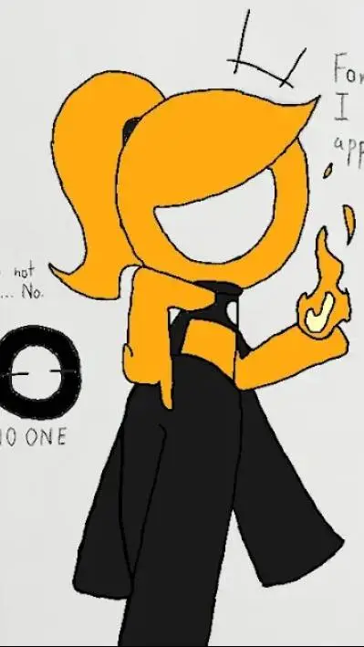 ai character: Girl Stickman fire background