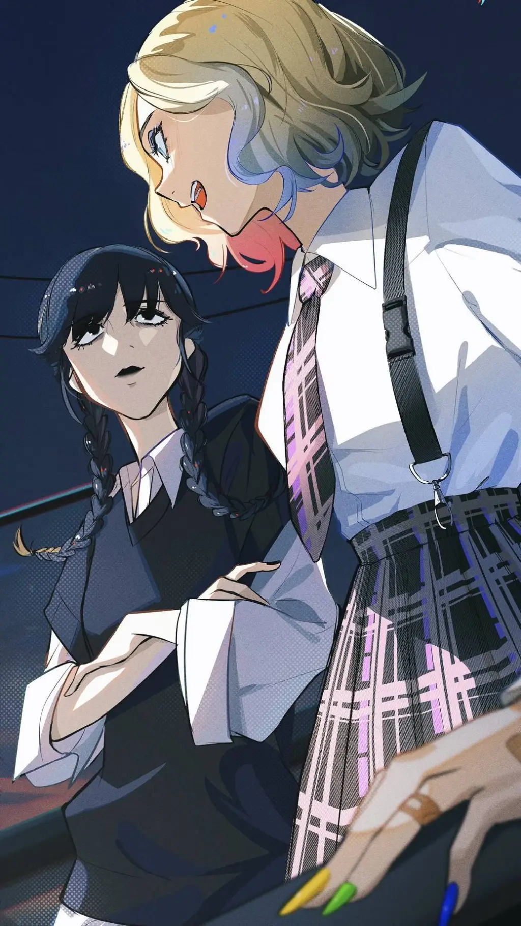 ai character: NeverMore Acedmy  background