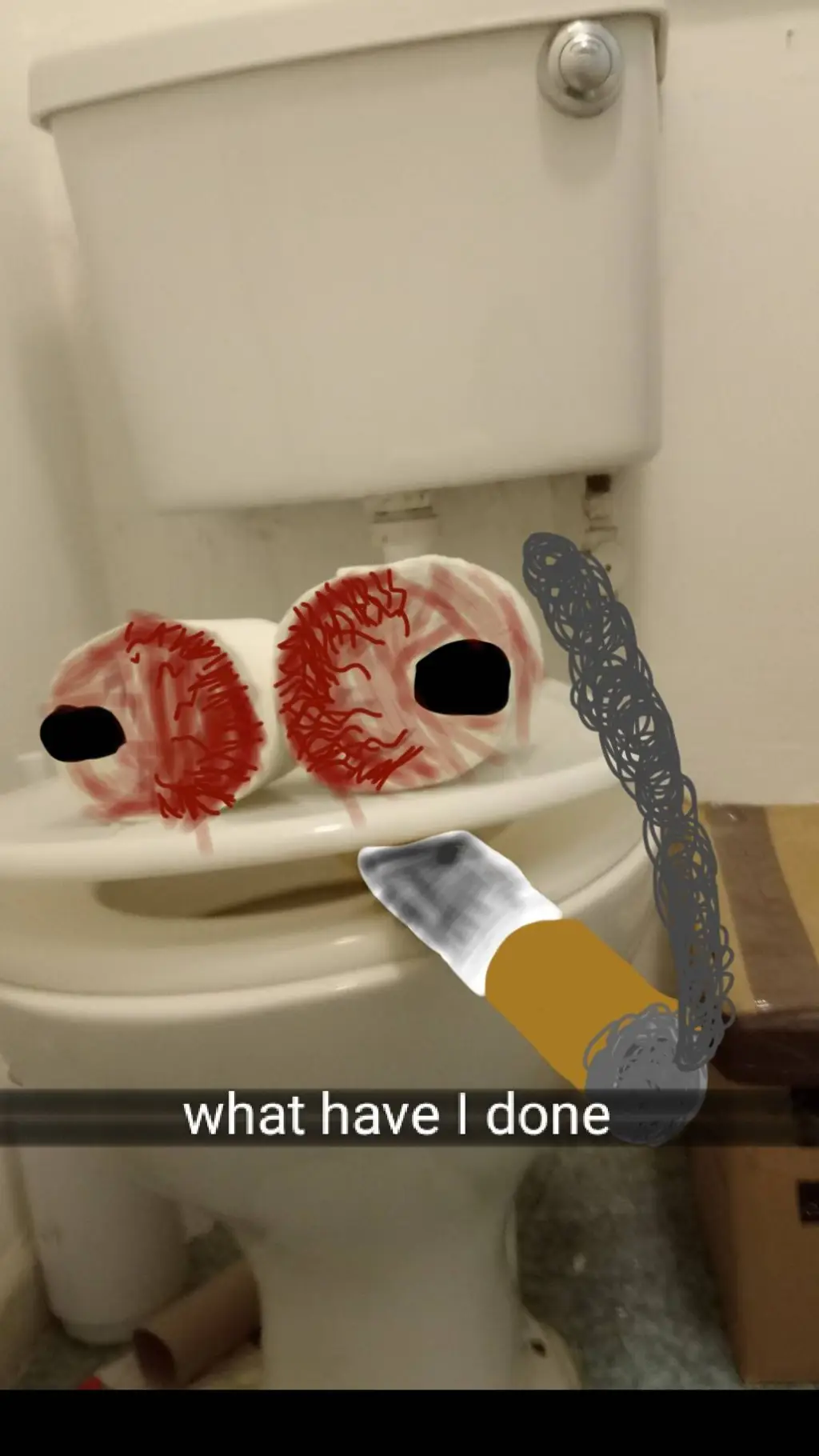 ai character: smoking toilet  background