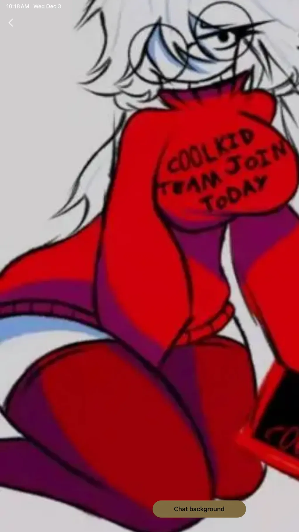 ai character: Coolkid but a girl background