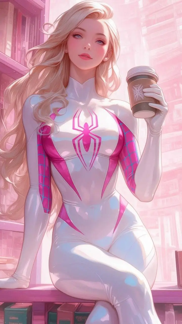 ai character: 🕷Spider-Gwen🕷 background