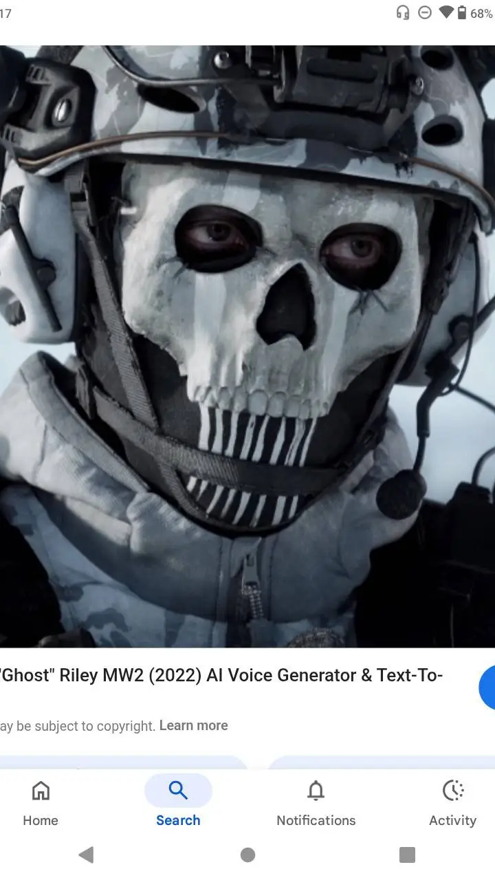 ai character: ghost background