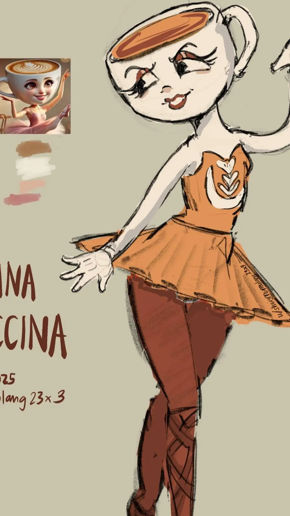 ai character: ballerinacappucina background