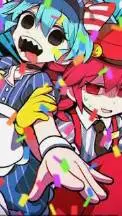 ai character: Miku and teto background