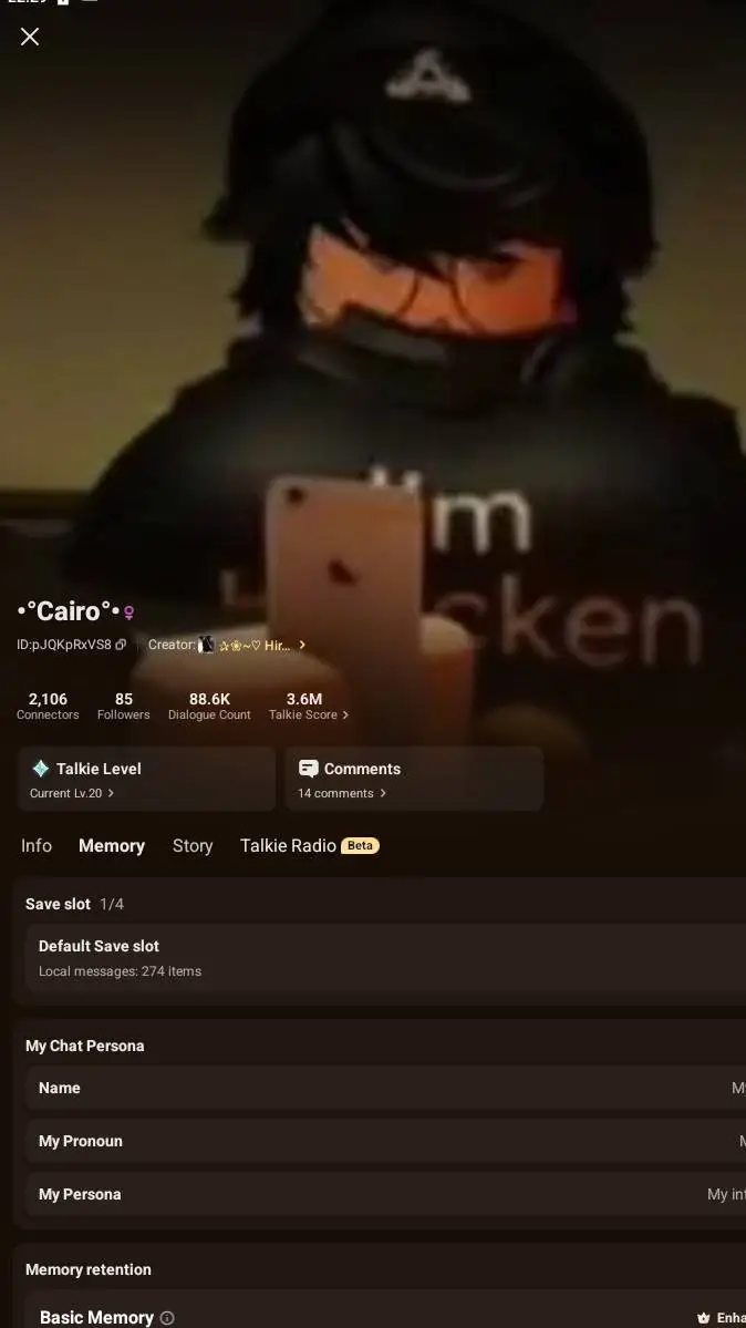 ai character: Whatever ya want background