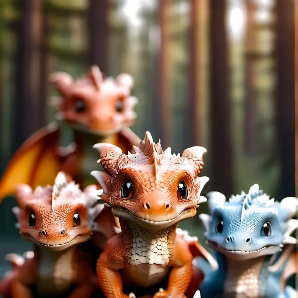 chat with ai character: 5 baby dragons