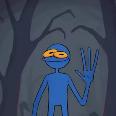 chat with ai character: blue guy